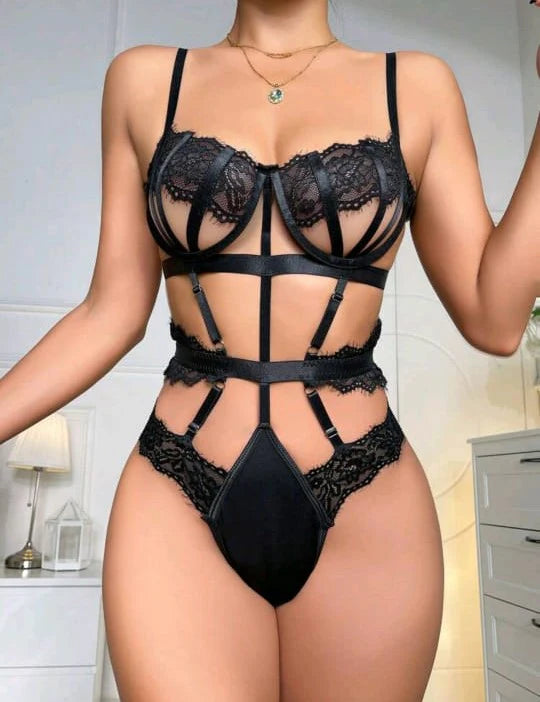 Crimson - Siyah Bodysuit