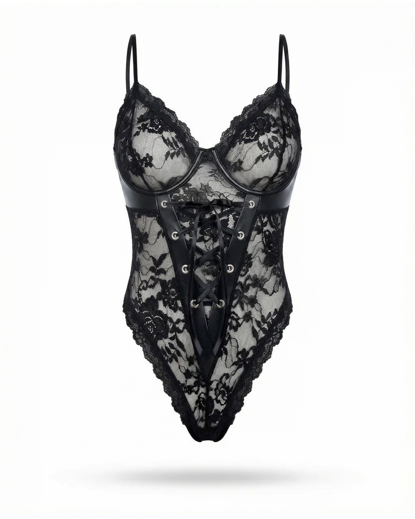 Siyah Korse & Bodysuit - 8633