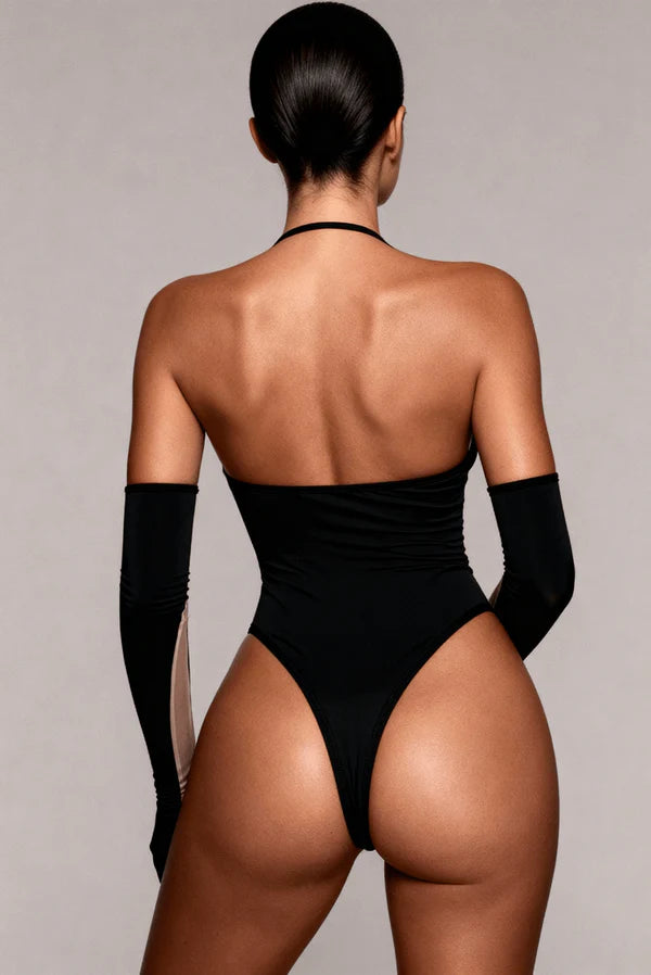 Swan - Siyah Transparan Bodysuit