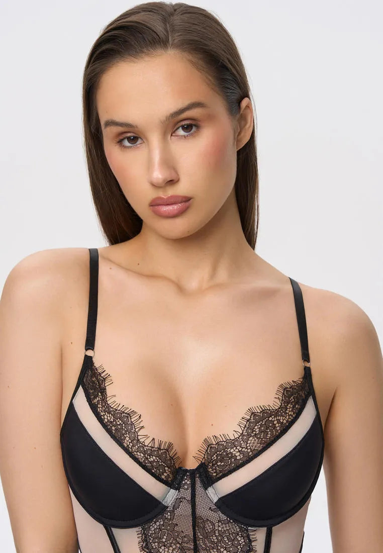Flame - Siyah Bodysuit